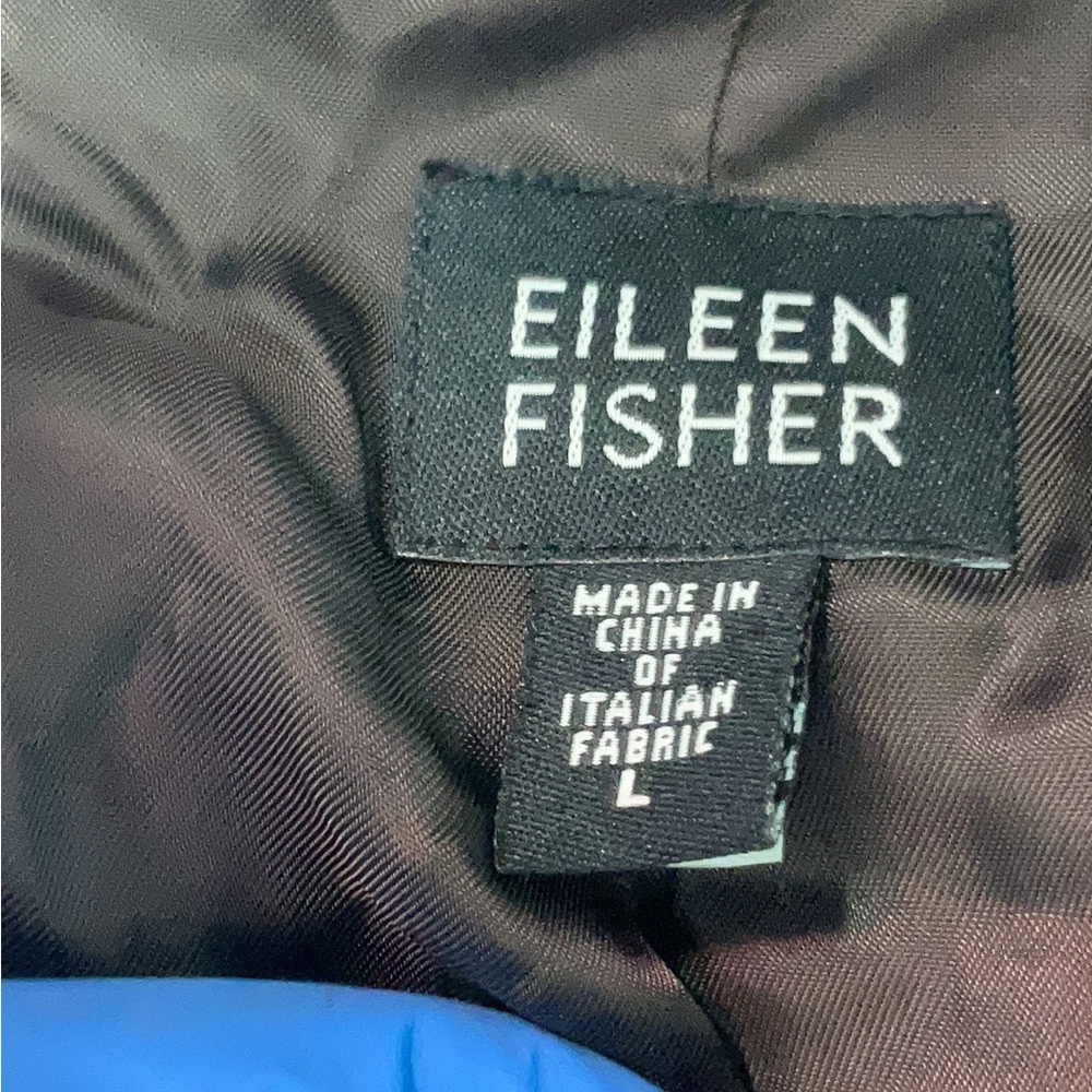 EILEEN FISHER Airy Boucle Italian Wool Blend Brown Shawl Collar Jacket Large - Picture 6 of 7